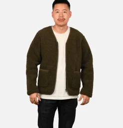 COLDBREAKER Sweats & Polaires<Zip Up Vee Cardigan Khaki