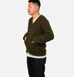 COLDBREAKER Sweats & Polaires<Zip Up Vee Cardigan Khaki