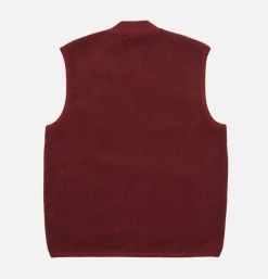 UNIVERSAL WORKS Vestes<Zip Waistcoat Wool Deep Red